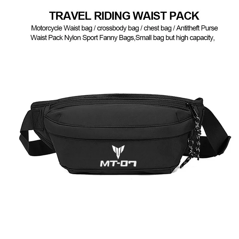 

For Yamaha MT-07 MT 07 MT07 LOGO Men Waist Pack Belt Hip Bum Slant back bag Chest Bag Male Motorcycle Riding Antitheft Purse