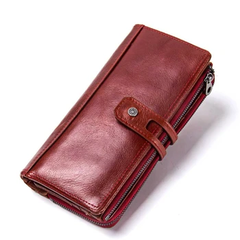 

Men's Fashion Cowhide Clutch Bag Genuine Leather Multifunctional Retro Men's Long Wallet