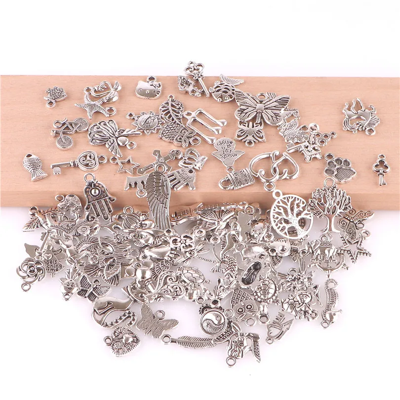 100 шт тибетский серебряный мини Шарм европейский кулон для браслетов и колье DIY изготовление металлических украшений 23211
