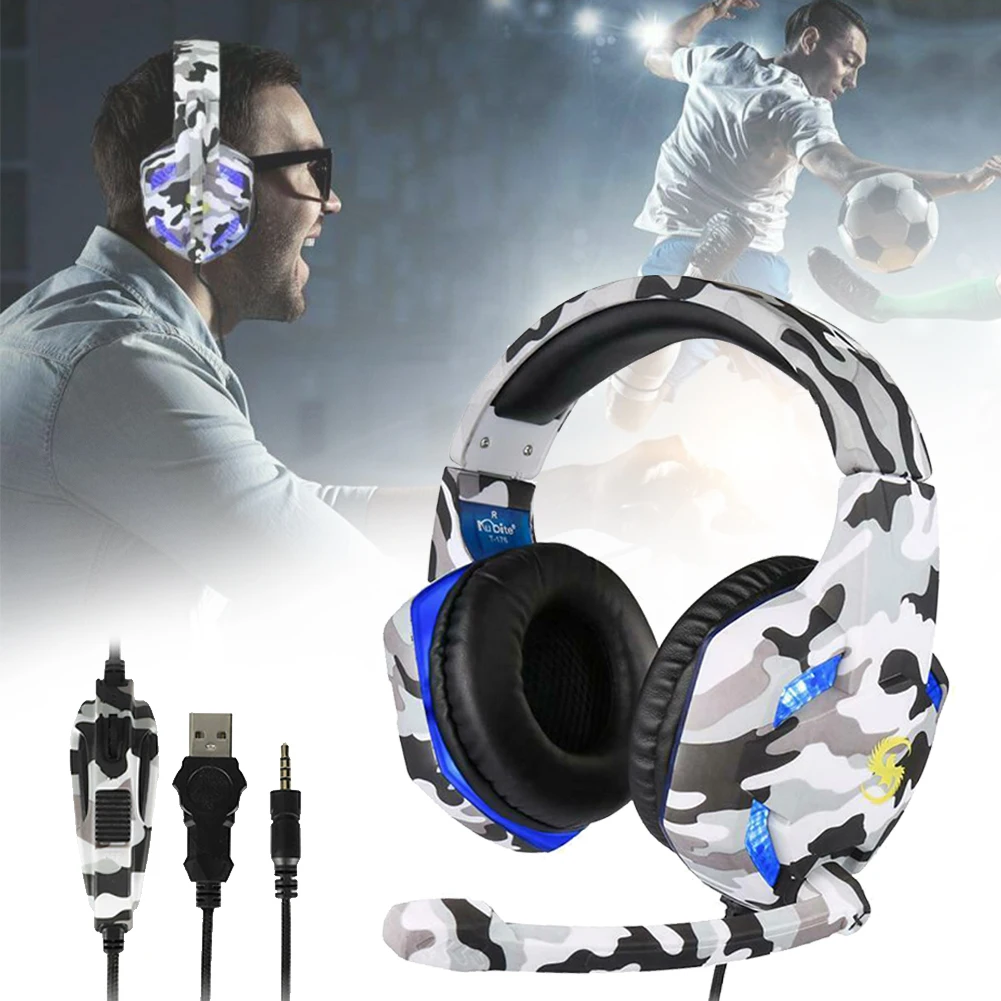 LED Wired Headset Gaming Computer Headphone Microphone Noise Reduction Cancelling Headphone For Nintendo Switch PS4 Xbox one