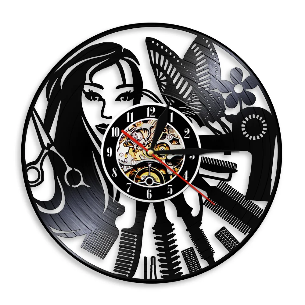 часы для парикмахерской тематические. настенные часы парикмахера. часы настенные необычные. часы парикмахер. креативные часы.