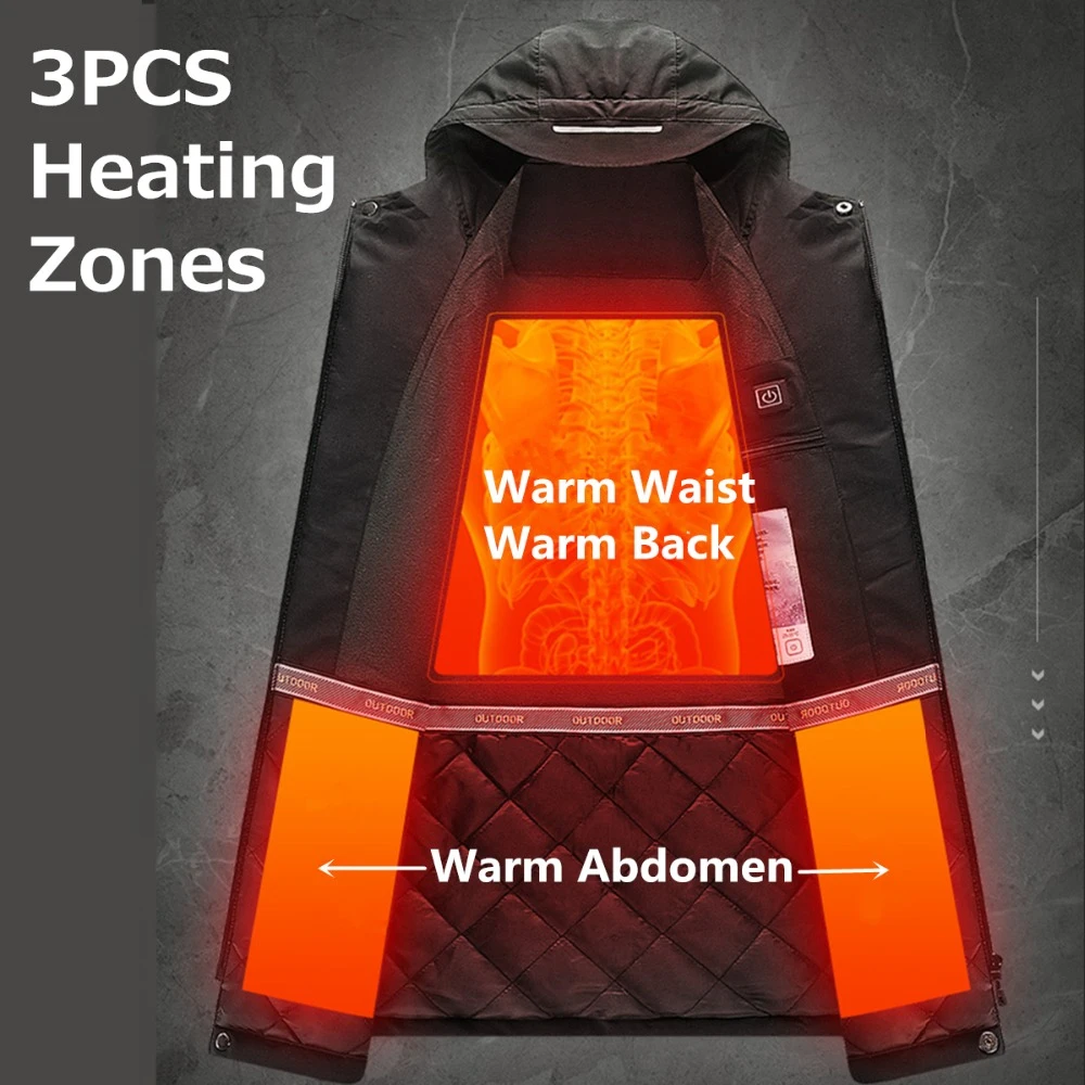  2019 chaqueta de invierno para parejas con calefacción USB para hombres y mujeres chaqueta impermea