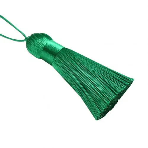 5 см мини нить ткань с кисточками и бахромой кисточки для ювелирных изделий DIY кулон браслет для изготовления ключей бахрома отделка кисточки Швейные аксессуары - Цвет: Зеленый