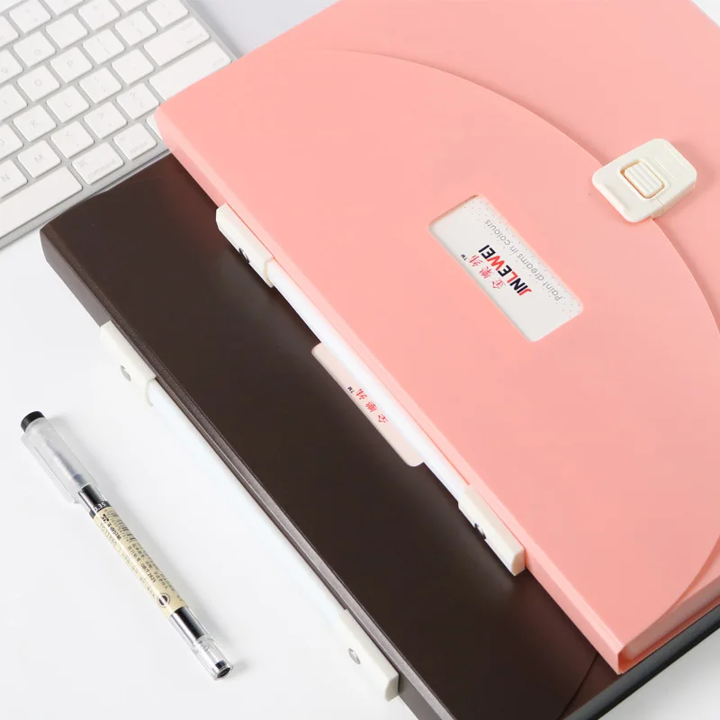 Japanese Style Simple File Holder Students Cute A4 Color Hand Test Paper Clip Multilayer File Holder Information Storgage Bag