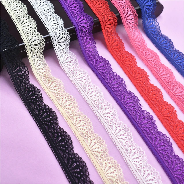 Embroidered Elastic Lace Ribbon  Embroidered Sewing Trimmings