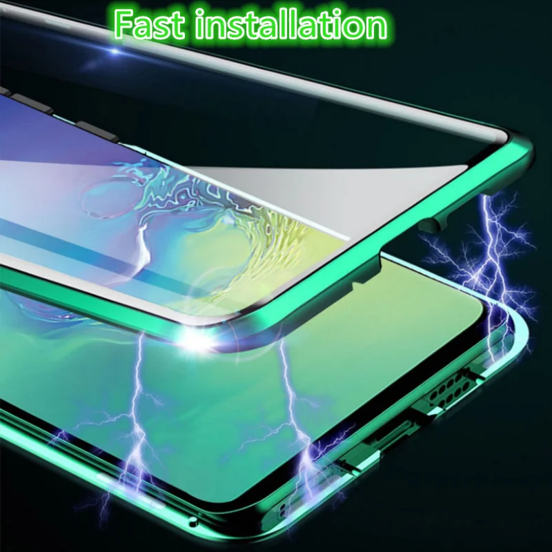 360 Передний+ задний двухсторонний 9Н чехол из закаленного стекла для samsung Galaxy ys10 S8 S10 Plus S9Plus S9 Note 9 8 чехол Магнитный