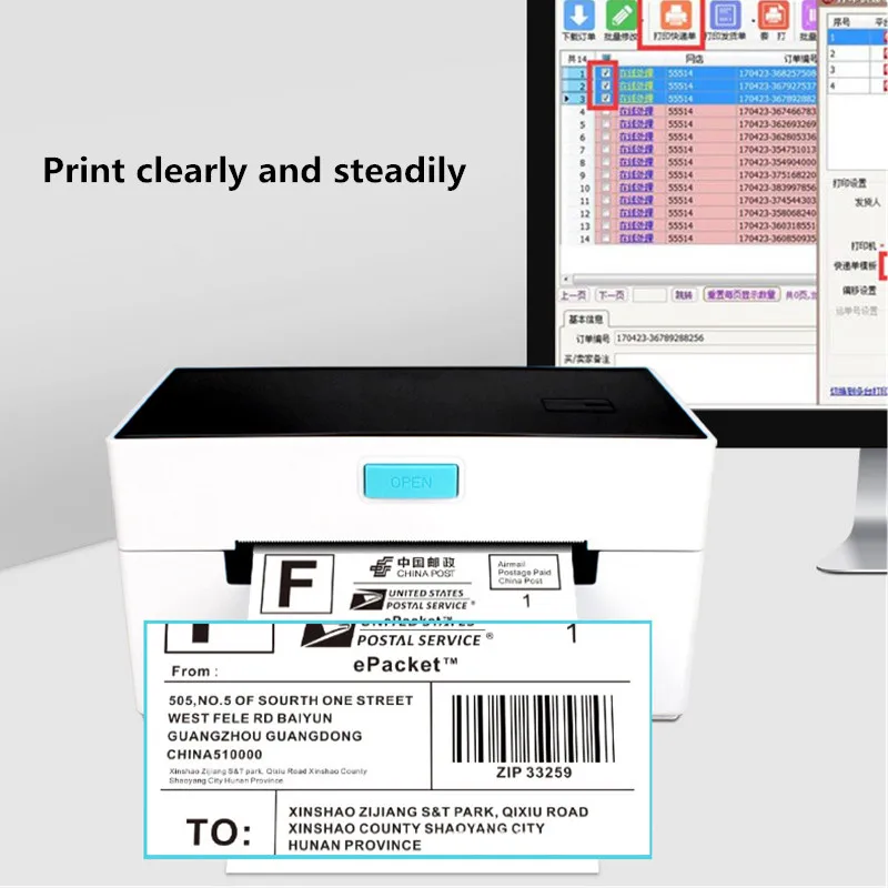 POS 9220 Shipping Label 4X6 Express Waybill Product Sticker Width 40-110 mm USB Bluetooth 4 inch Thermal Barcode Printer peri page printer