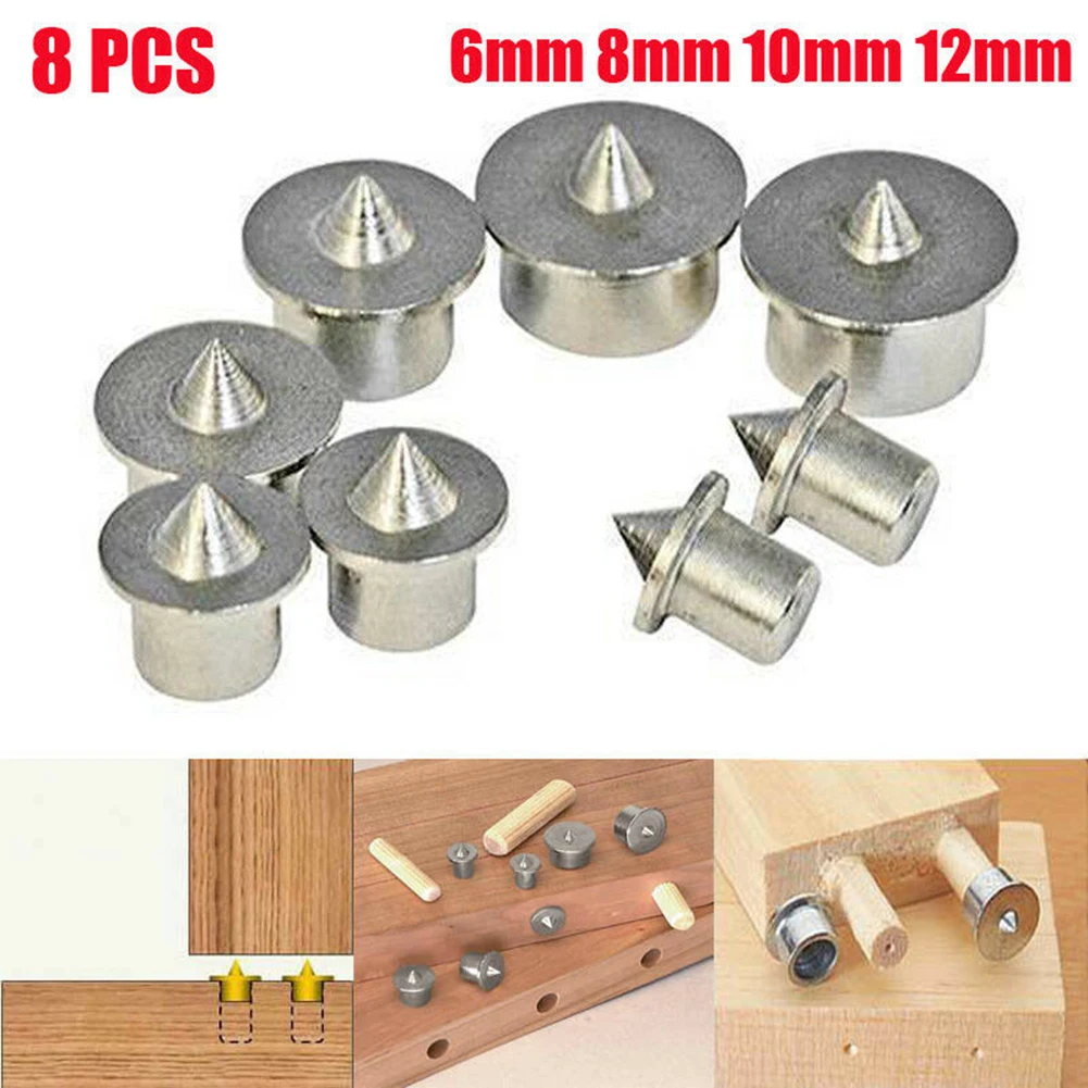 8pcs 6mm/8mm/10mm/12mm Dowel Centres And Steel Tenon Center Points Pin