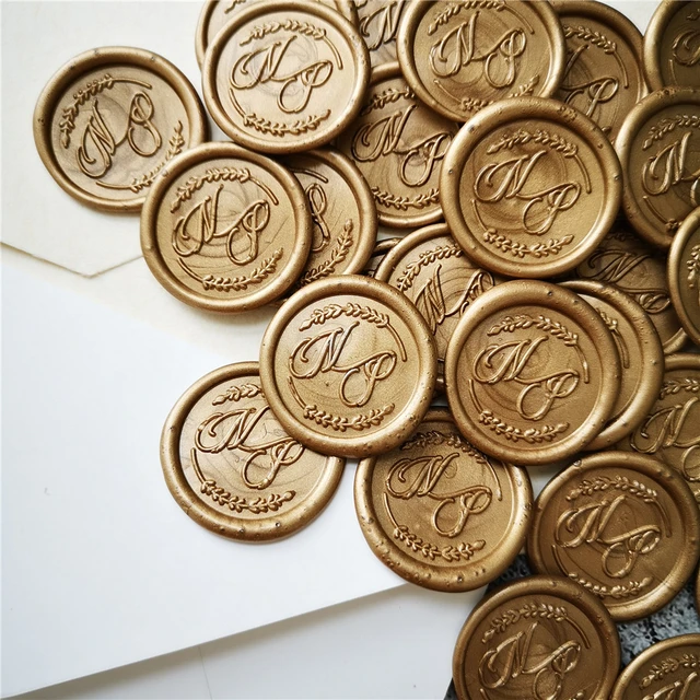 Personalized Wax Seals Stickers with 2 Initials,Custom Wax Seals, Self  Adhesive, Gold Sealing Wax Stickers, Wedding Decoration - AliExpress