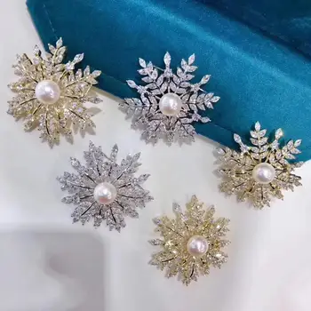 

Snow Flower Brooch Pin Mountings Findings Settings Base Parts Fittings Accessories for Akoya Edison Pearls Agate Beads Stones