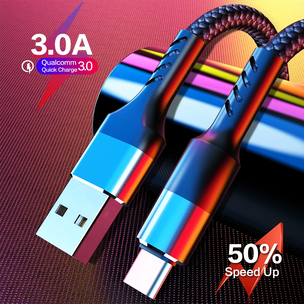 USB кабель 3A быстрое зарядное устройство usb type C Micro USB кабель для samsung huawei Xiaomi LG Oppo Honor мобильный телефон type c кабель 3 м