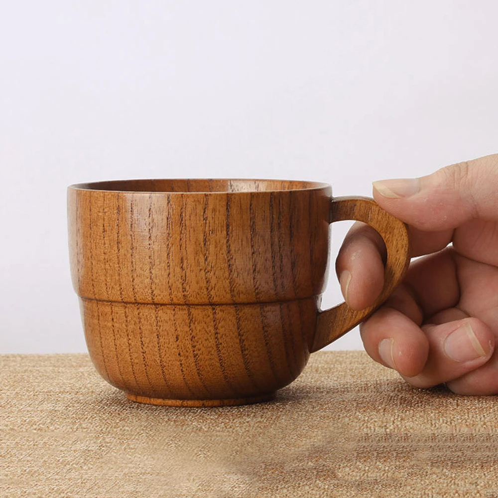 185 мл Дерево ююба чашка с ушной ручкой деревянная креативная чашка Двойная Японская чаша для чая#05