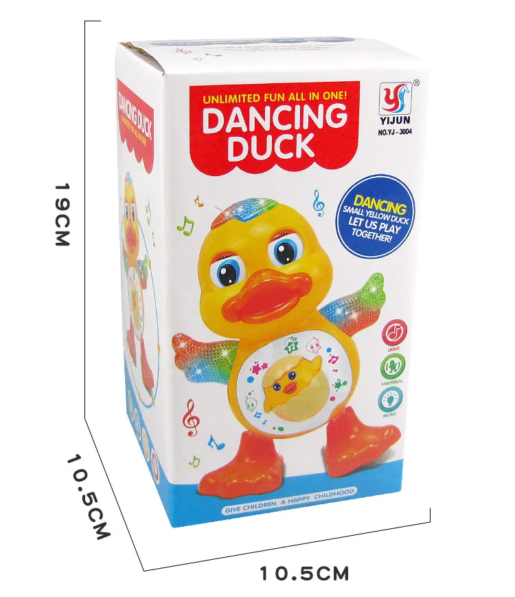 Zhenwei Battery Powered Musical Dancing Duck with Flashing Light Interesting Waddle Electronic Toy Gift for Toddlers Children