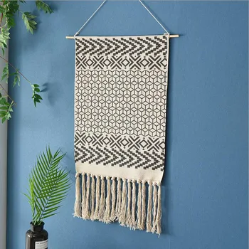 

Creative Cotton Weave Tapestry Modern Minimalist Study Living Room Bedroom Background Wall Universal Tapestry Wall Decoration