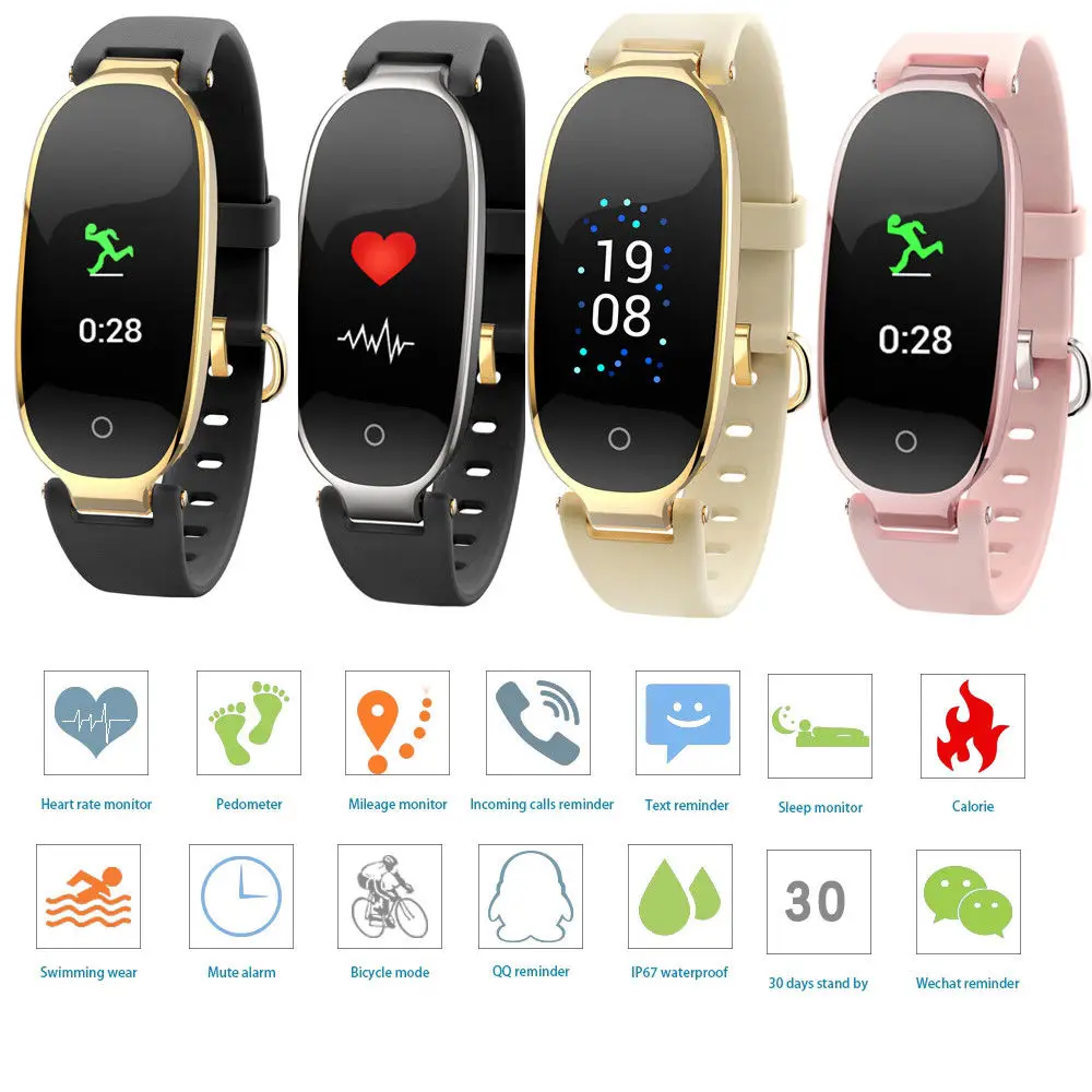 

Smart Watch for Women,S3 Color Screen Smart Wristbands Smart Fitness SmartWatchs Waterproof Bluetooth Bracelet Sleeping Monitor
