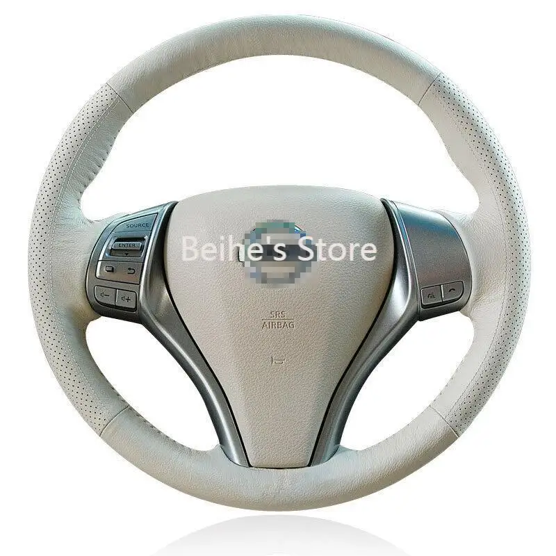 For Nissan teana DIY Hand stitched Car Steering Wheel Cover Non slip