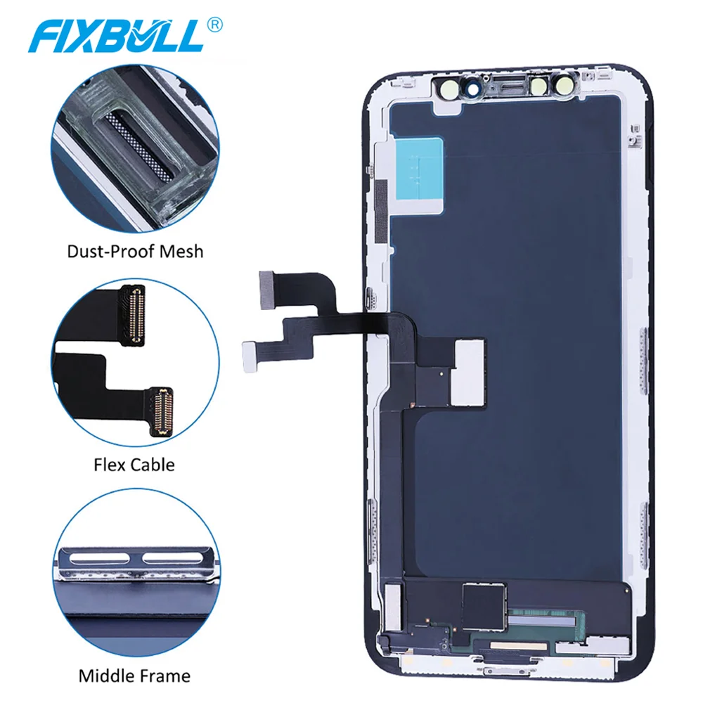 FIXBULL 100% протестированный дисплей для iPhone X Xr Xs 11 TFT с 3D сенсорной заменой AAAA ЖК