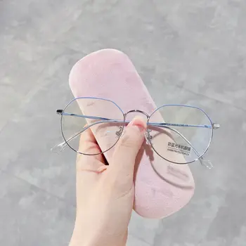 

H5020 on Irregular of Circular Metal Double Color Frame Lightweight Fine Frame Optical Glasses Frame Students Myopia Frame Expli