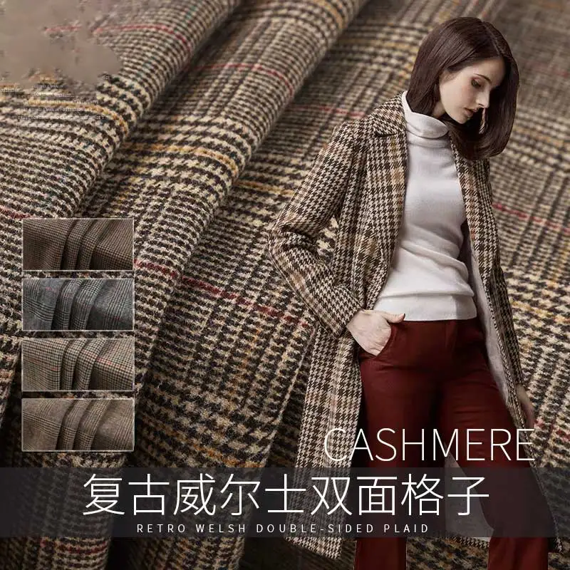Европейский и американский стиль; Лидер продаж; сезон осень-зима; двустороннее клетчатое пальто в стиле ретро; модная куртка из ткани