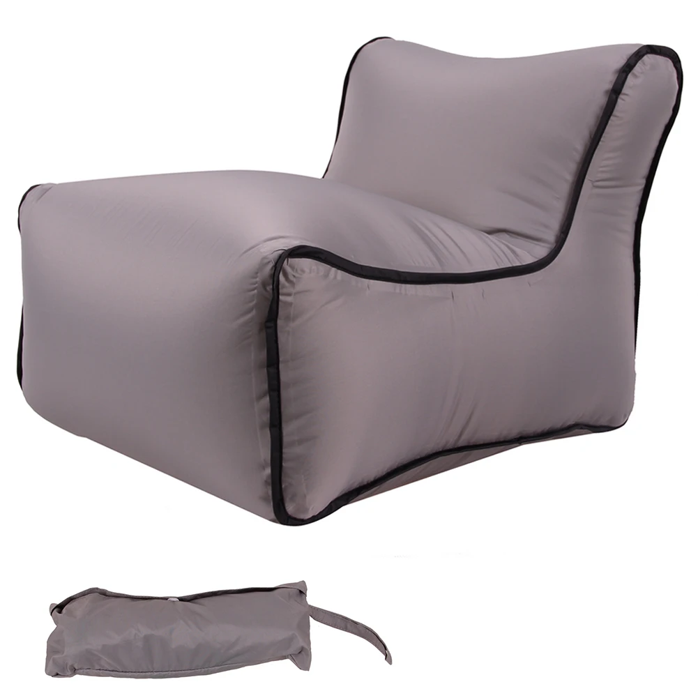 Надувной диван спальный пляжный Кемпинг под открытым небом складной воздушный путешествия портативный Быстрый переносной стул водонепроницаемый - Цвет: Gray