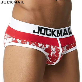 

JOCKMAIL Brand Men Underwear Briefs Cotton print Gay calcinhas calzoncillos hombre slip cuecas Gay Sleepwear male panties shorts