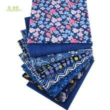 8 шт./лот, простая хлопковая ткань, Лоскутная Ткань, синяя Цветочная серия, ручная работа, рукоделие и шитье, подушка, сумка, текстильный материал