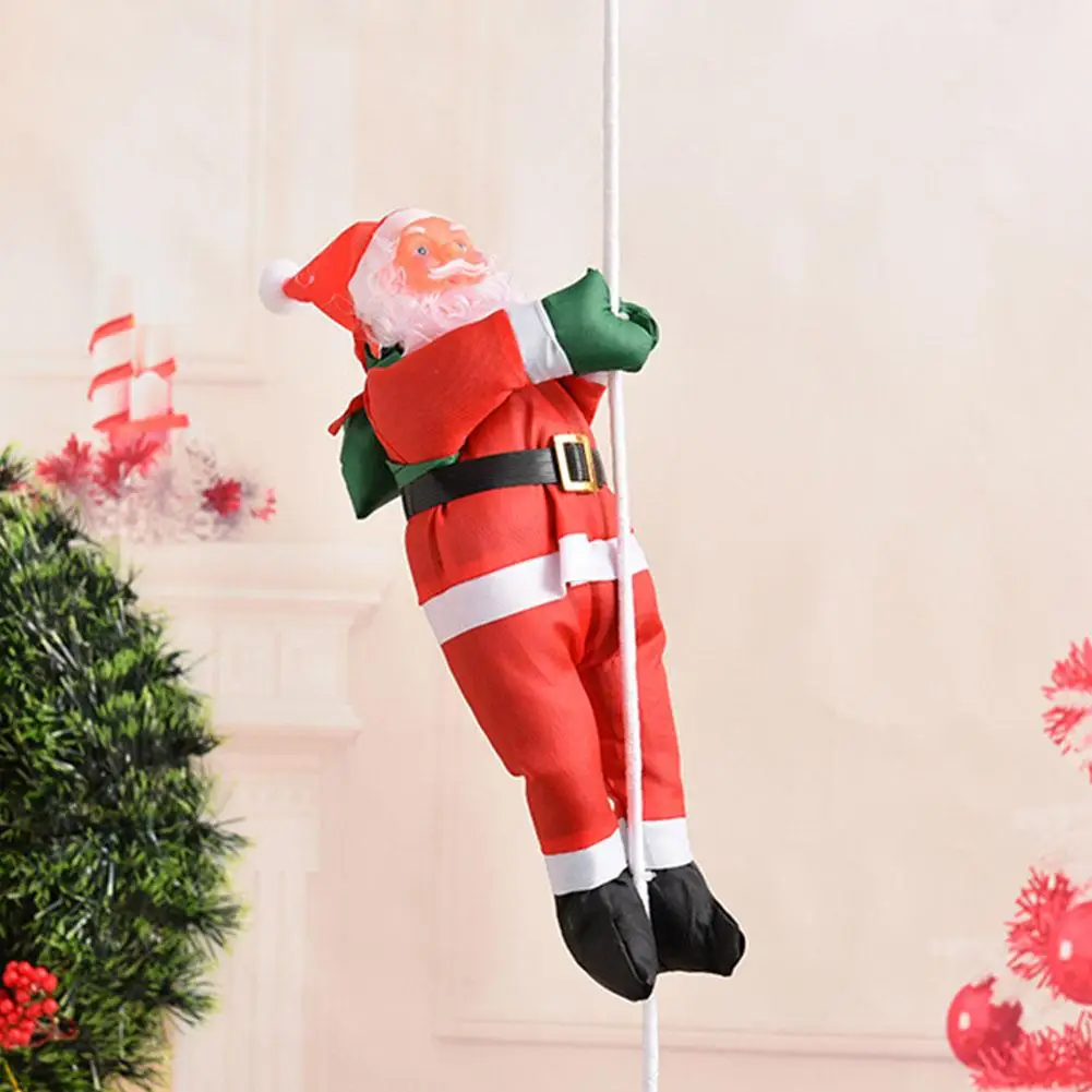 Елочных игрушек 30 см лазанье по лестнице веревка Санта Клаус кукла на открытом воздухе, рождественские украшения для дома Рождественский кулон