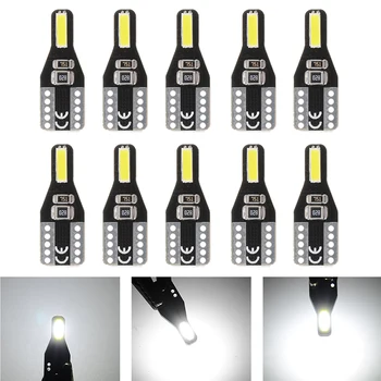 

Universal 10pcs T10 7020 SMD LED Car Interior Light Bulbs 12V 0.07A 5W 6000K Super Bright White W5W 194 147 152 175 184 192 Lamp