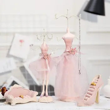 

5 Style Creative Home Mannequin Pink Dress Earings Storage Rack Detachable Jewerly Storage Rack