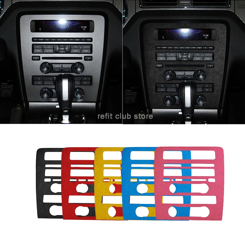 

Suede Fluff Center Console CD Air Condition Panel Decorative Cover Car Stickers For Ford Mustang 2010-2014 Interior Accessories