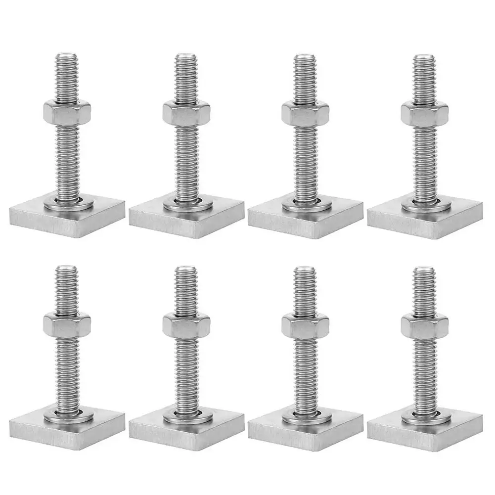 Micro Traders 6PCS T-Track Adapter M6 x 35 mm T-Slot Bolts Stainless Steel  20x20mm Square Head Bolts Car Roof Bar Accessories for Car Roof Rack Roof