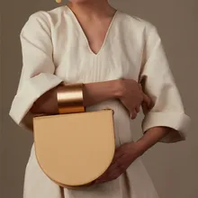 Роскошные женские полукруглые седельные сумки, сумки с круглыми металлическими ручками, дизайнерские сумки-тоут, женские вечерние клатчи