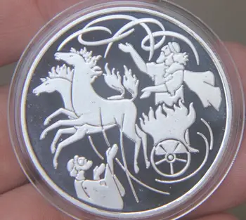 

Ilya in the whirlwind biblical story 40mm Commemorative Silver Plated Coin Souvenir Challenge Collectible Coins Collection