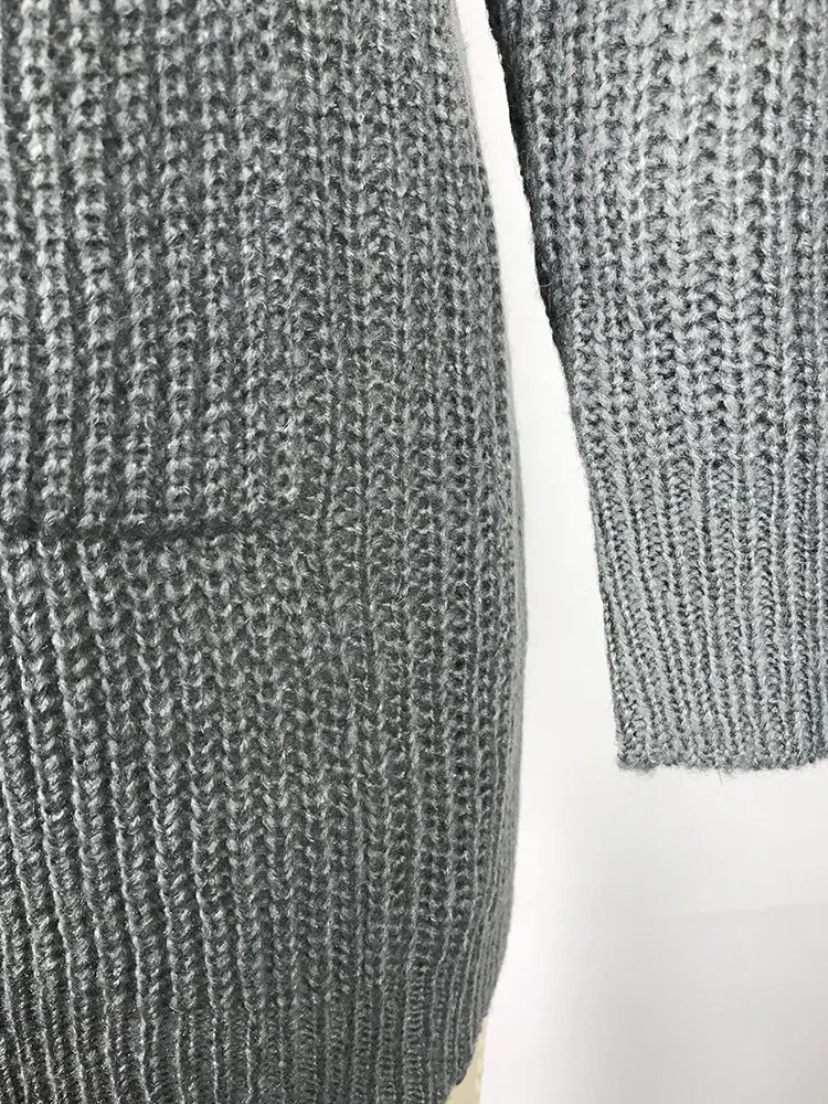 Fall/winter new ladies sweater stripe color matching cardigan long fashion simple elegant atmosphere sweater women Striped