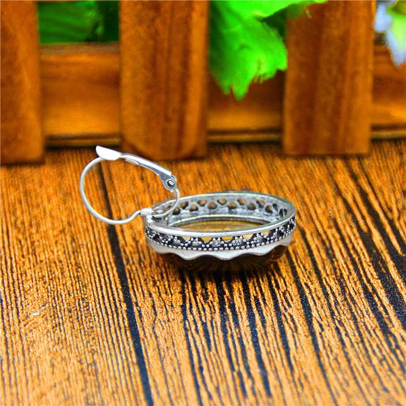 Большие овальные серьги с тигровым глазом для женщин, винтажный античный покрытый серебром натуральный камень, цветок, кулон, манжета, модные серьги TE482