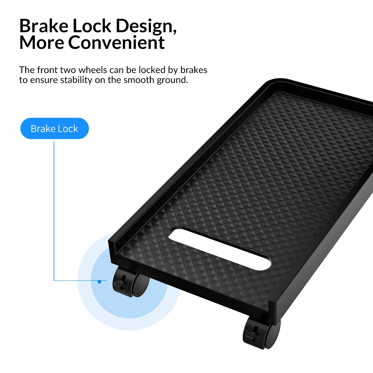 ORICO Computer Tower Stand Mobile CPU Holder Desktop ATX-Case with 2 Locking Wheels and 2 Caster Wheels for Gaming PC Case