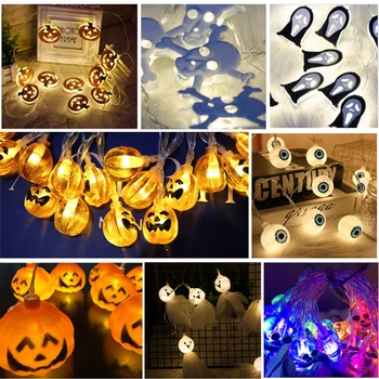 

Bat Skeletons Pumpkin Festival Home Ornament Ghost Party Halloween Light String 10 Led