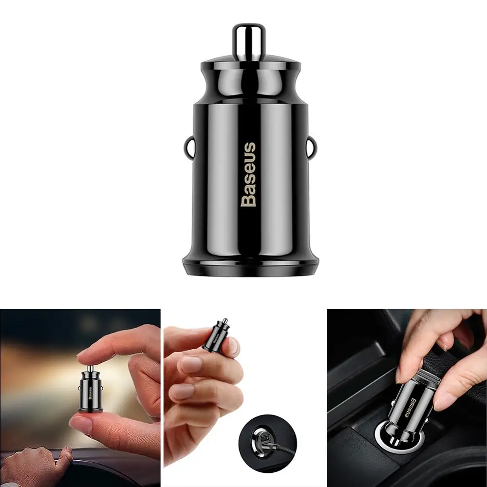 

DC12-24V Baseus Dual USB Car Charger Fast Charger for Phone Tablet 3.1A Mini Car Charger Adapter Charging in The Car