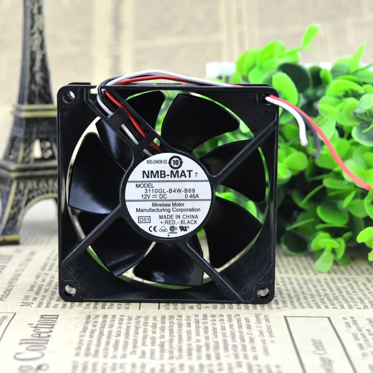Вентилятор охлаждения шкафа для NMB 3110GL B4W B89 12V 0.46A 80258