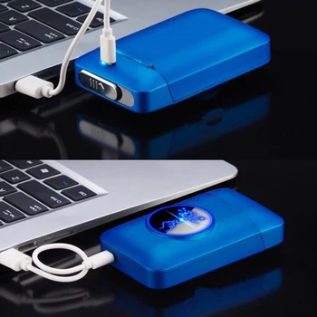

USB lighter and cigarette box case Creative Graphic display USB charging Windproof flameless Electronic Cigarette lighter