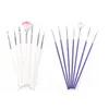 Purple/White/Gold 7pcs/Set Nail Art Painting Brush Pen Manicure Tools  For Acrylic Powder UV Gel Polish Brushes Tools 5