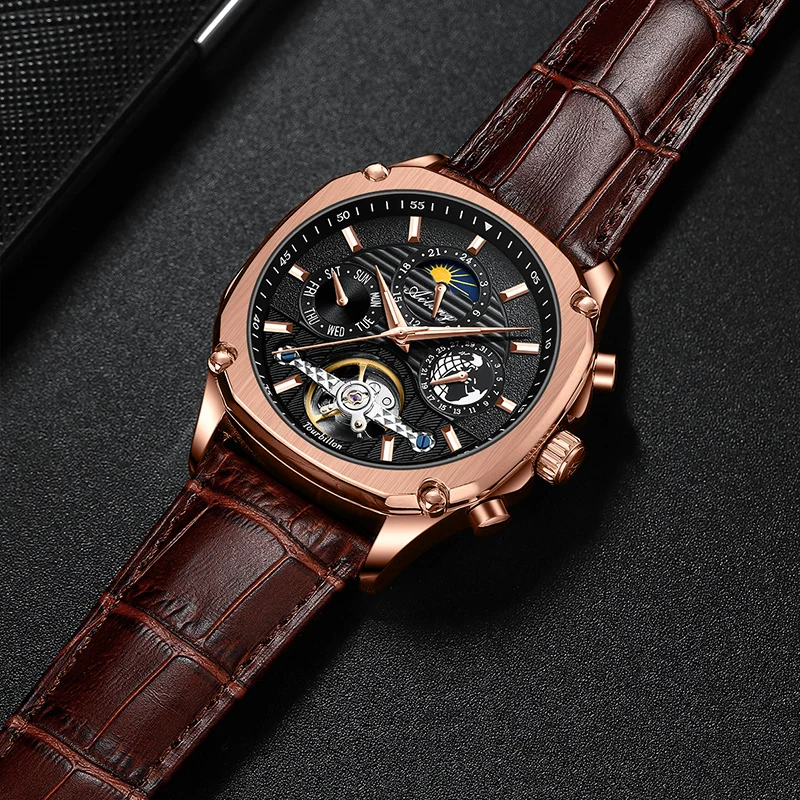 2022 new AILANG brand men's mechanical watch hollow waterproof automatic business men's stainless steel watch