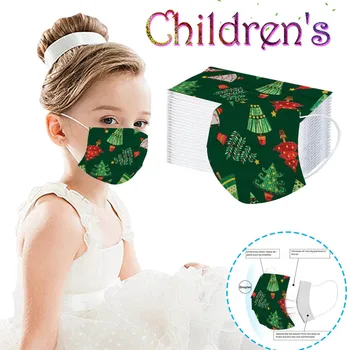 

Disposable Unisex Printed Christmas Soft Masks For Children 3-layer Masks Kids Boy Girl Faceshield Masque Маска Mascarillas