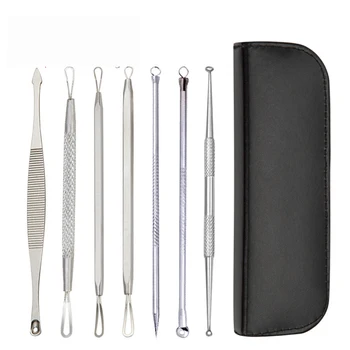 

7 Pcs Stainless Steel Blackhead Remover Tool Kit Professional Blackhead Acne Comedone Pimple Blemish Extractor Beauty Tool