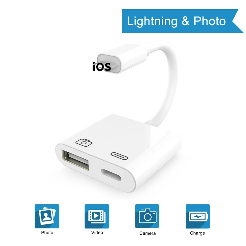 OTG Adapter For Lightning To USB 3 Camera Reader Connection Kits Data Sync Charge For iPhone X/8/7/7Plus/6/6S iPad/iPod iOS 13
OTG Adapter For Lightning To USB 3 Camera Reader Connection Kits Data Sync Charge For iPhone X/8/7/7Plus/6/6S iPad/iPod iOS 13