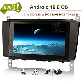 

8" Bluetooth Autoradio Android 10.0 OS Car stereo SatNav DAB+ Car GPS 4G TPMS Apple CarPlay DSP for Mercedes Benz C-Class W203