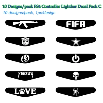 

10 Set For Playstation 4 LED Light Bar Sticker Decal PS4 Controller Fashion Stickers Gamepad Cover PS4 Controller Skin