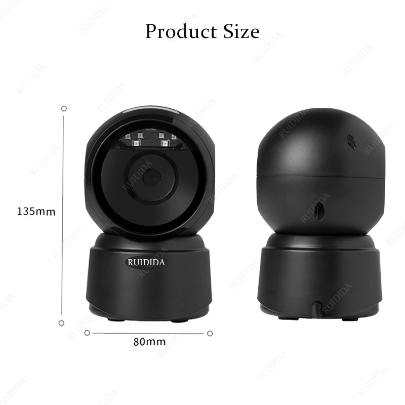 1D/2D Desktop Barcode Scanner Omnidirectional USB Wired Barcode Reader Platform Scanner Automatic Sensing Scanning for Store PDF