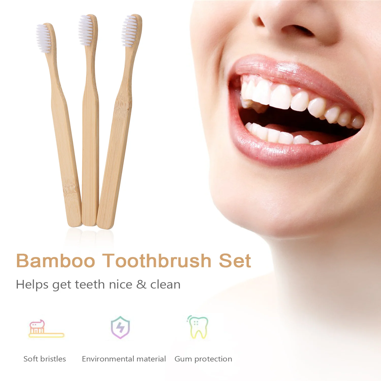 4, 6 штук в партии, Портативный бамбук Зубная щётка с плотной щетиной ручная Зубная щётка es для взрослых Уход за полостью рта для чистки инструменты для ухода за глазами