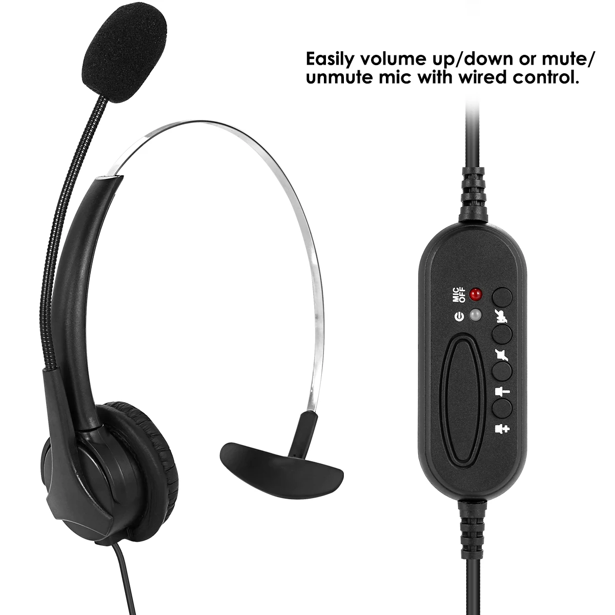 Working Gaming USB Wired Headset With Noise Concealing Mic On Ear Clear Balanced Headphone For Laptop Desktop Corded Telephone